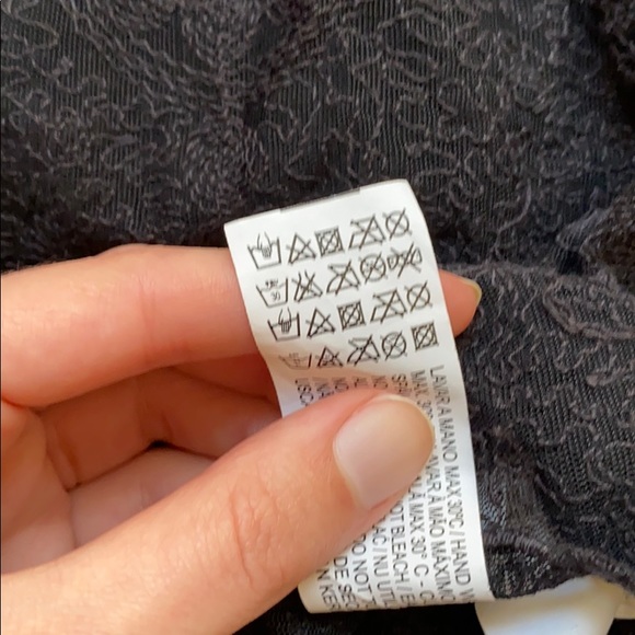 Zara batwing sleeve see-through lace black top - Picture 5 of 6